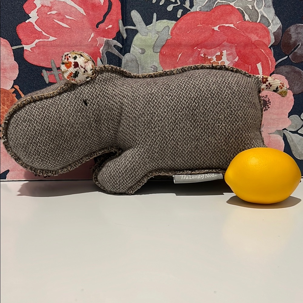 The Land of Nod Gray Hippo Plush Toy